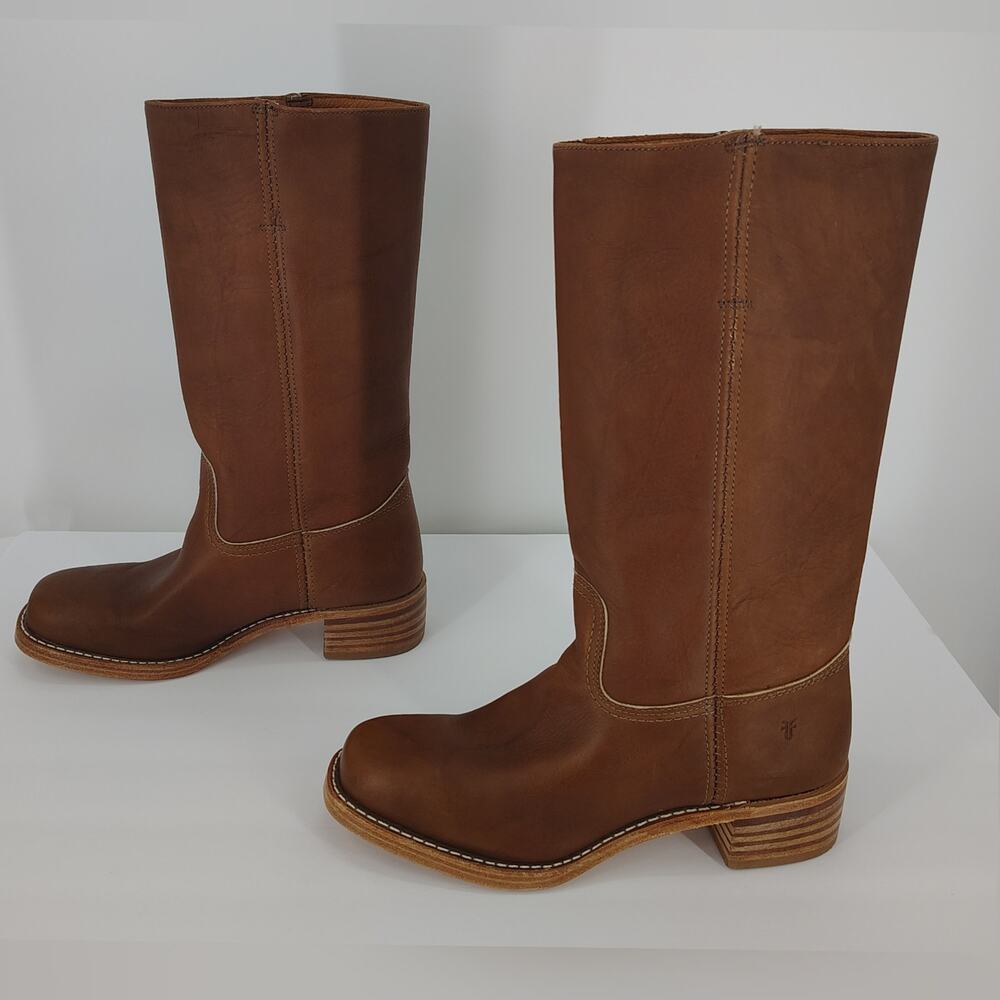 Frye Campus 14L Saddle Leather Tall Riding Boots Size 11 - Picture 5 of 14